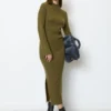 Marc O'Polo Ribbed Knit Dress Shaped With Viscose Content