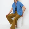 Marc O'Polo Short Sleeve Blouse In A Mix Of Materials