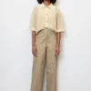 Marc O'Polo Wide-leg Trousers In A Stretchy Blend Of Organic Cotton And Hemp
