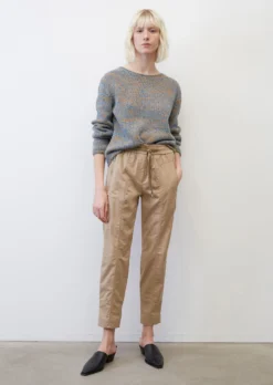 Marc O'Polo Travel Trousers With An Elasticated Waistband Made Of Organic Cotton Twill With Stretch