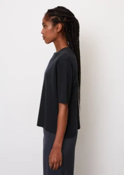 Marc O'Polo Skinny Rib Short-sleeved Knitted Jumper, Relaxed Fit Made Of Pure Organic Cotton -Schlichte Eleganz 81ac636bc2eeb4e3f795abde1f595fa3 scaled