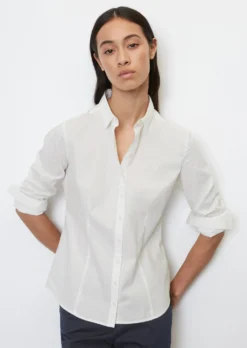 Marc O'Polo Long-sleeved Blouse In Stretch Poplin Fabric