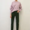 Marc O'Polo LINDE Trousers In A Straight, Cropped Cut With A High Waist Made Of Stretch Cotton Velvet