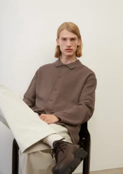 Marc O'Polo Long-sleeve Jersey Top, Relaxed With A Fine Micro Waffle Texture
