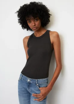 Marc O'Polo Sleeveless Top Made Of Organic Cotton Ribbed Jersey
