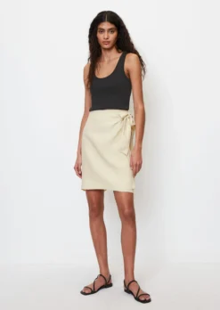 Marc O'Polo Short Linen Wrap-over Skirt Made Of Lightweight Fabric