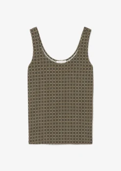 Marc O'Polo Patterned Sleeveless Top Made Of Stretch Viscose Jersey -Schlichte Eleganz 95796f2042026935faa61885dedc11a4 scaled