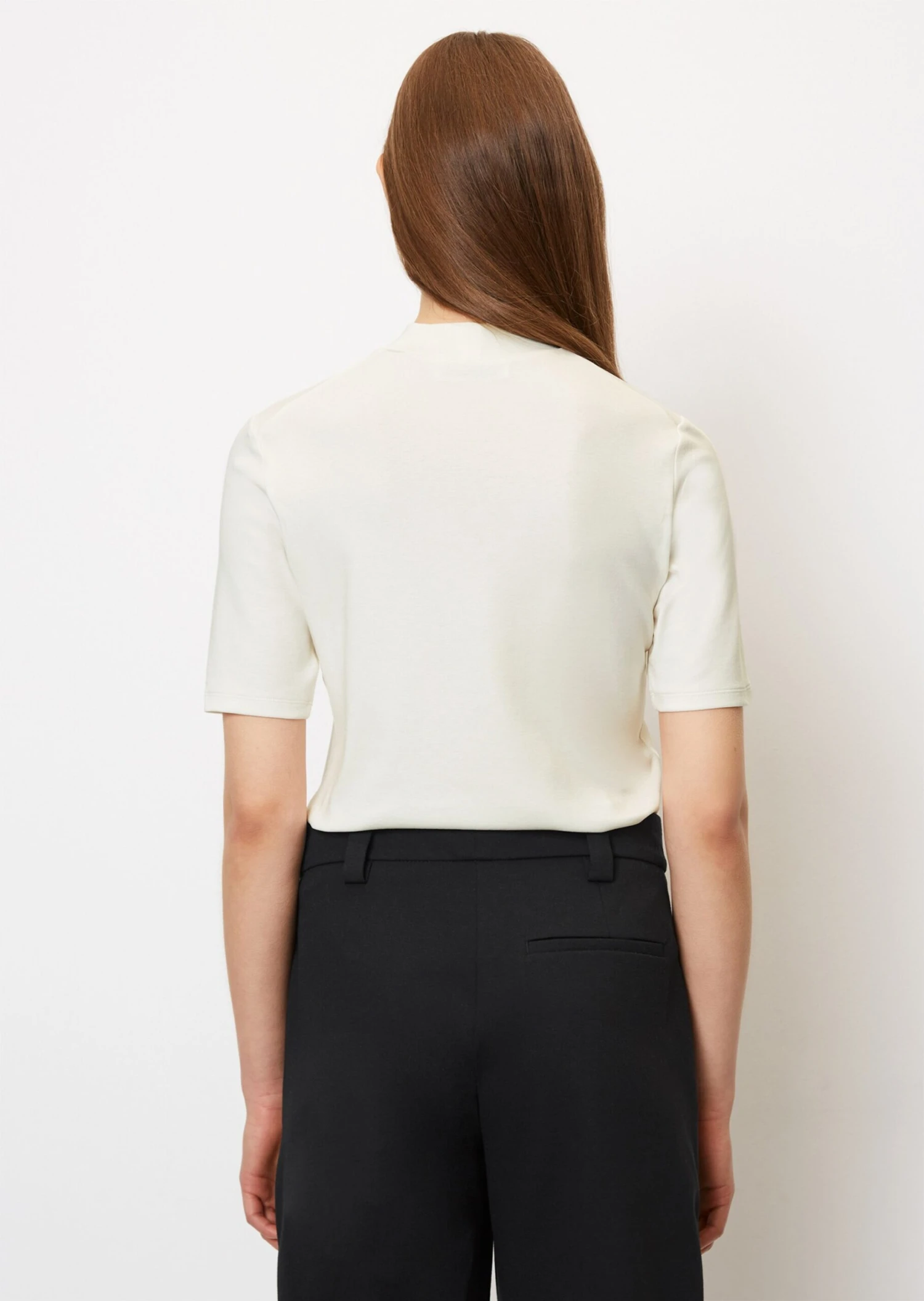 Marc O'Polo Stand-up Collar T-shirt In A Regular Fit Made Of Fine Rib Jersey 3 Marc O'Polo Stand-up Collar T-shirt In A Regular Fit Made Of Fine Rib Jersey – Bild 3