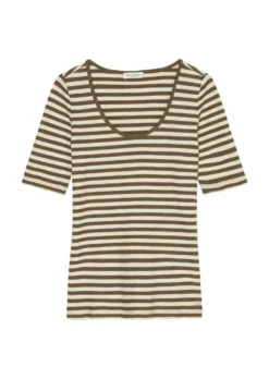 Marc O'Polo Striped T-shirt With A Deep Round Neckline, Regular Fit Made Of Organic Cotton -Schlichte Eleganz 9d638dc31c4030d86c192a2cb992be57 scaled
