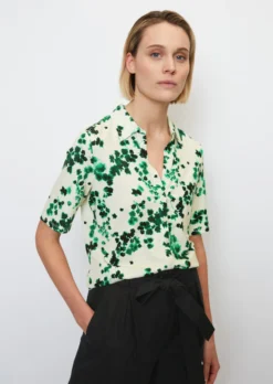 Marc O'Polo Print Jersey Blouse In A Regular Fit From LENZING™ ECOVERO™