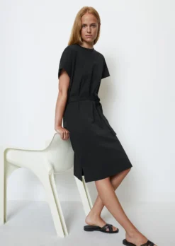 Marc O'Polo Belted T-shirt Dress Made Of Interlock Jersey