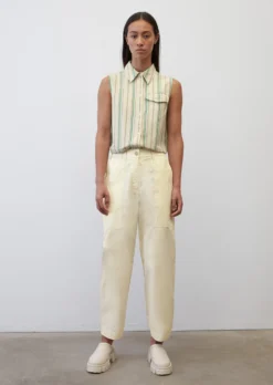 Marc O'Polo Cropped Tracksuit Bottoms In A Relaxed Fit Made Of Organic Cotton/lyocell/poplin