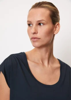 Marc O'Polo Sleeveless T-shirt With Gathered Shoulders In A Regular Fit Made Of Lightweight Single Jersey