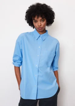 Marc O'Polo Boyfriend Shirt Blouse Made Of Cotton With A Paper-like Texture