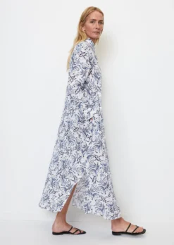 Marc O'Polo Patterned Maxi Blouse Dress Made Of Crisp Cotton Voile -Schlichte Eleganz b2ab97d3b2f30f8fba03948cc2d00375 scaled