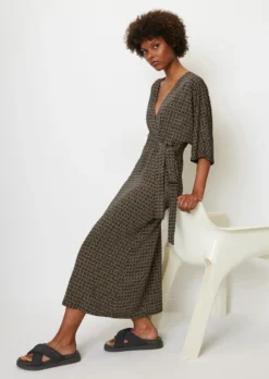 Marc O'Polo Jersey Wrap Dress With An All-over Print Made Of Stretchy Viscose Fabric