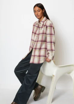 Marc O'Polo Flannel Blouse Relaxed With Soft Roughened Surface