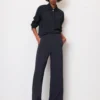 Marc O'Polo Wide Leg Trousers With Semi-elastic Waistband In Pure Viscose