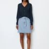Marc O'Polo Denim Mini Skirt With Waist Belt In An Organic Cotton/lyocell Blend