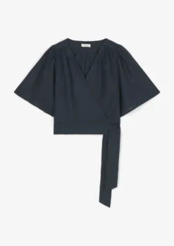Marc O'Polo Linen Wrap Blouse In A Mix Of Materials -Schlichte Eleganz c08a1a4aad6244e99fb632736b9f687a scaled