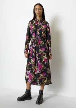 Marc O'Polo Shirt Blouse Dress Loose Made Of Flowing Viscose Crêpe