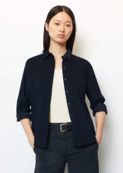 Marc O'Polo Fine Corduroy Long Sleeve Blouse Regular In An Organic Cotton/lyocell Blend