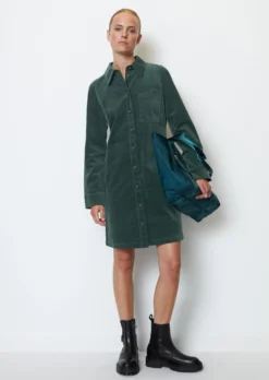 Marc O'Polo Short Shirt Dress Straight Made From Stretchy Velvet