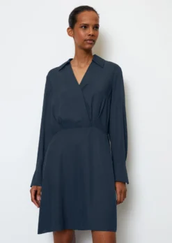 Marc O'Polo Short Dress In Wrap Look With Elastic Skirt Seam