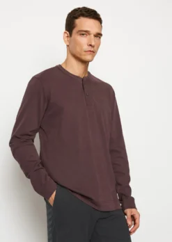 Marc O'Polo Long-sleeved Serafino Regular Made From Soft Heavy Jersey