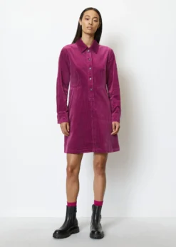Marc O'Polo Short Corduroy Dress Fitted Made Of Organic Cotton
