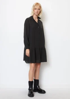 Marc O'Polo Short A-line Dress Loose In A Cupro/viscose Blend