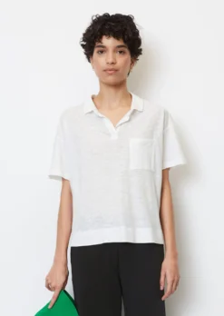 Marc O'Polo Slub Jersey Polo Shirt Made Of A Cotton/viscose Blend -Schlichte Eleganz d24820b8320e0d155cf52f064947281e scaled