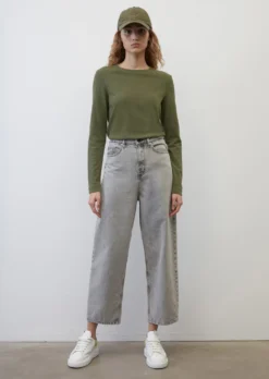 Marc O'Polo Long Sleeve Heavy Slub Jersey Top In A Regular Fit Made Of Organic Cotton