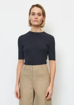 Marc O'Polo Short Sleeve Rib Knit Jumper Made Of Cotton/linen Slub Yarn -Schlichte Eleganz d38f67d22915083ada03af7d68605cf5 scaled