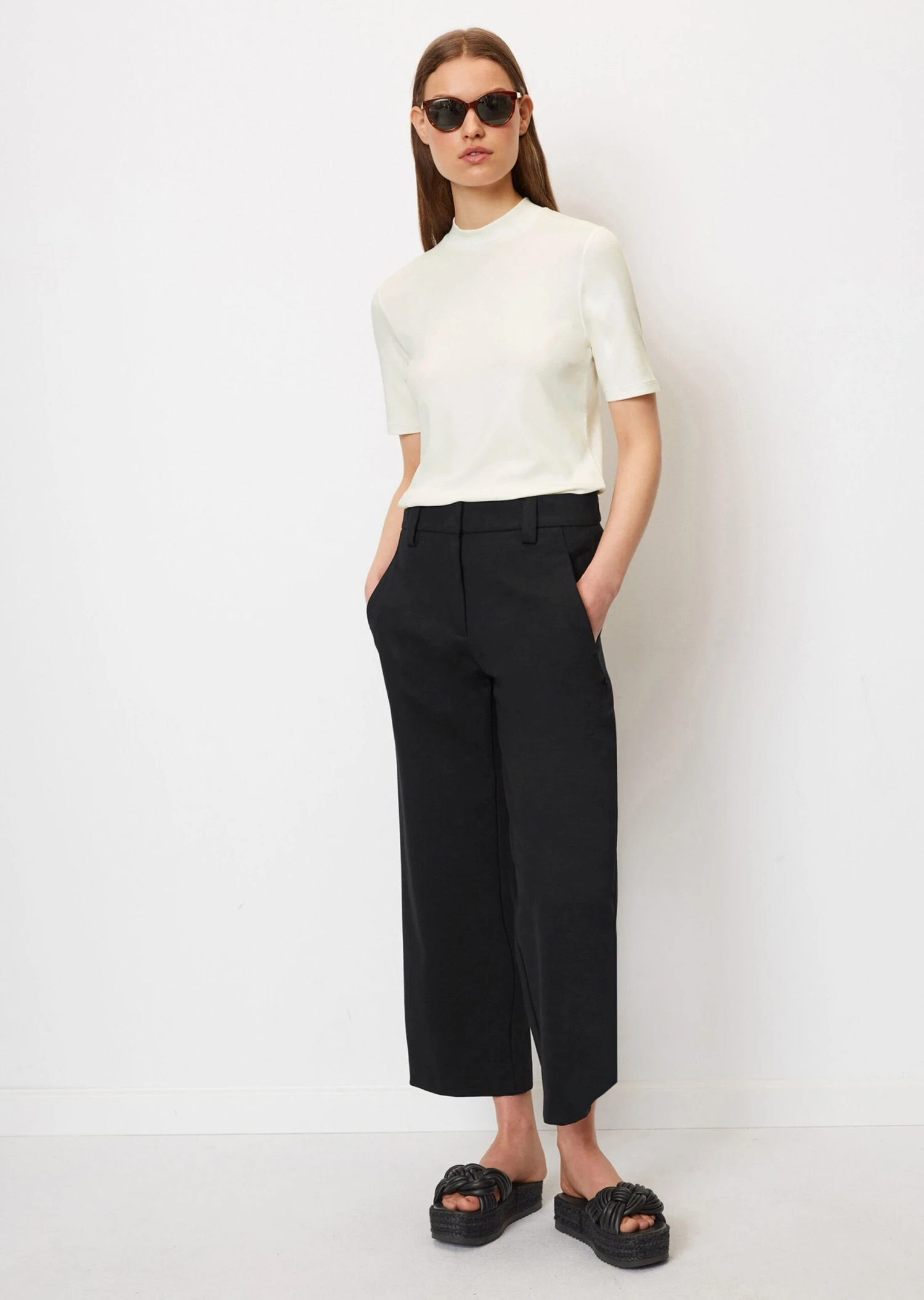 Marc O'Polo Stand-up Collar T-shirt In A Regular Fit Made Of Fine Rib Jersey 4 Marc O'Polo Stand-up Collar T-shirt In A Regular Fit Made Of Fine Rib Jersey – Bild 4