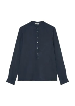 Marc O'Polo Flowing Blouse With Stand Up Collar From Tencel™-Lyocell -Schlichte Eleganz d47e37e929d63ef58404758f6e1bb66d scaled