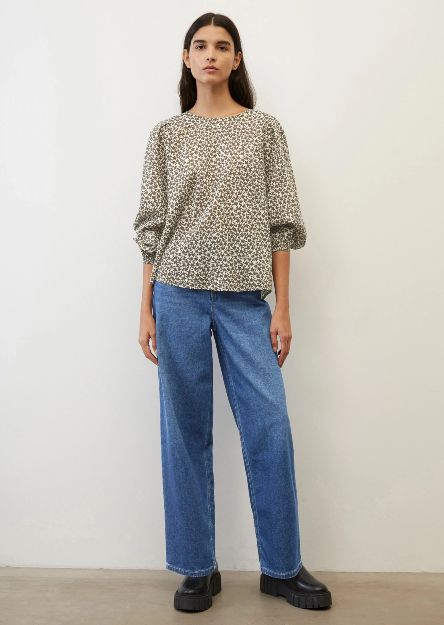 Marc O'Polo Printed Blouse Top With Voluminous Sleeves Made Of Lightweight Cotton Voile 4 Marc O'Polo Printed Blouse Top With Voluminous Sleeves Made Of Lightweight Cotton Voile – Bild 4