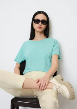 Marc O'Polo Linen Round Neck T-shirt In A Regular Fit Made Of Lightweight Jersey