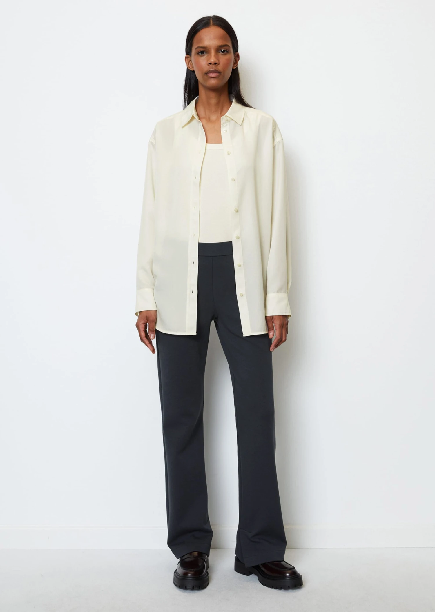 Marc O'Polo Jersey Pants With Slit Hem Regular Made Of Interlock Fabric 1 Marc O'Polo Jersey Pants With Slit Hem Regular Made Of Interlock Fabric