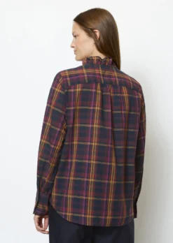 Marc O'Polo Checked Ruffle Blouse Regular Made Of Cotton Voile -Schlichte Eleganz e1ce8c303bae58f108014ca92d5e3d4e scaled