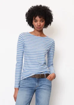 Marc O'Polo Striped Long Sleeve Top, Regular Fit Made Of Organic Cotton Fabric -Schlichte Eleganz e35d689b36a854e65639fdb76802107f scaled
