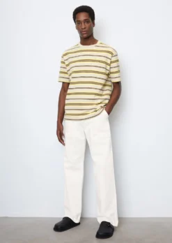 Marc O'Polo Striped T-shirt, Regular Fit With A Fine Herringbone Texture