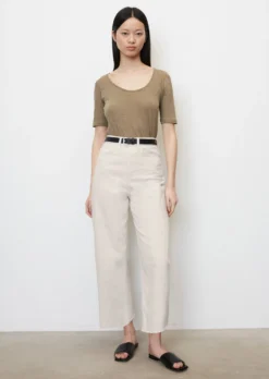 Marc O'Polo Basic T-shirt In A Straight Fit Made Of Slub Jersey