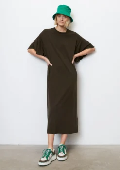 Marc O'Polo Flowing Jersey Dress With Flounce Sleeves Made From An Organic Cotton/modal Blend