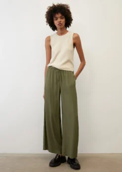 Marc O'Polo Wide Trousers In Pure Viscose