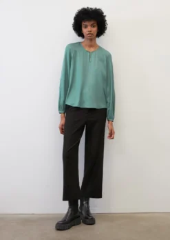 Marc O'Polo Round-neck Blouse With Voluminous Sleeves From LENZING™ ECOVERO™