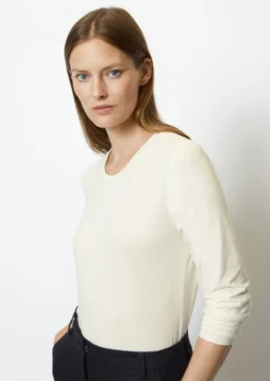 Marc O'Polo Long Sleeve Top, Regular Fit Made From OCS Blended TENCEL™ Lyocell