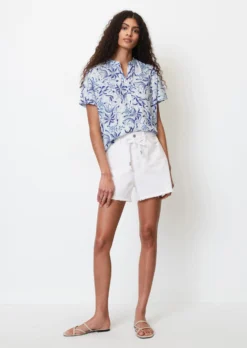 Marc O'Polo Short-sleeved Jersey Blouse Top In Printed Organic Cotton -Schlichte Eleganz eb40044302b63ce505927d93196ed27b scaled