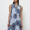 Marc O'Polo Sleeveless Mini Dress With A Floral Print Made Of Crisp Cotton Voile