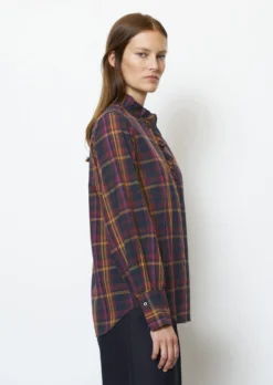 Marc O'Polo Checked Ruffle Blouse Regular Made Of Cotton Voile -Schlichte Eleganz f3948e4bef12ea997a99e717fbbb1520 scaled